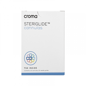 Croma TSK STERiGLIDE Canule 25G x 38mm est une canule innovante conçue avec un embout en forme de dôme pour une injection précise de produits de comblement dermique. Les canules TSK STERiGLIDE sont fabriquées en acier de la plus haute qualité avec un trai