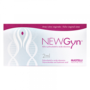 NEWGYN polynucleotides et acide hyaluronique gel est un gel viscoélastique, apyrogène, stérile à usage unique contenant l’association originale de polynucléotides (10 mg/ml) et d’acide hyaluronique (10 mg/ml).