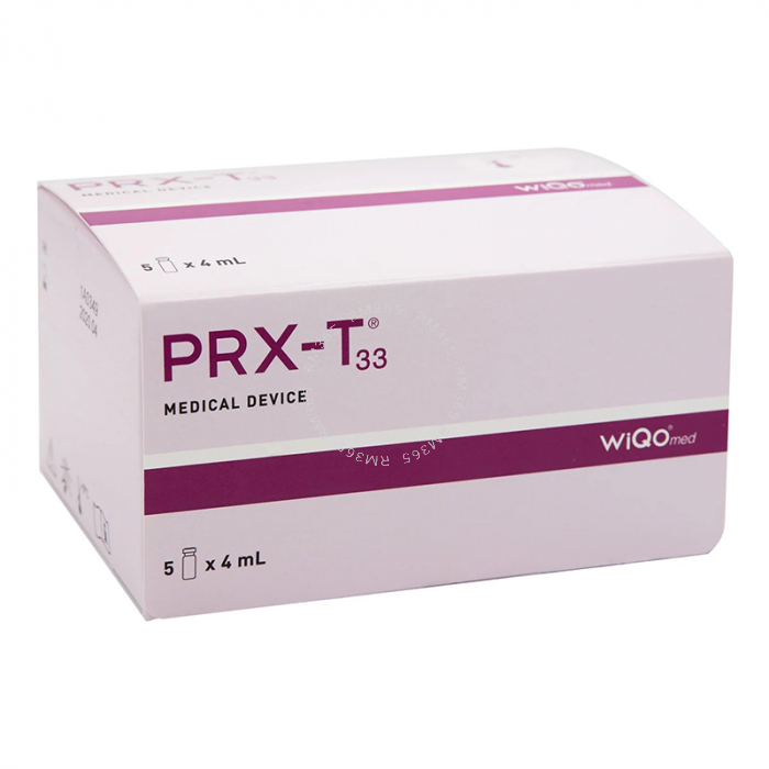 PRX-T33 Peel est un bio-revitalisant non injectable utilisé pour restaurer l'éclat naturel de la peau, prévenir le vieillissement dermique et traiter les cicatrices et les vergetures. Il stimule également les fibroblastes et les facteurs de croissance, sa